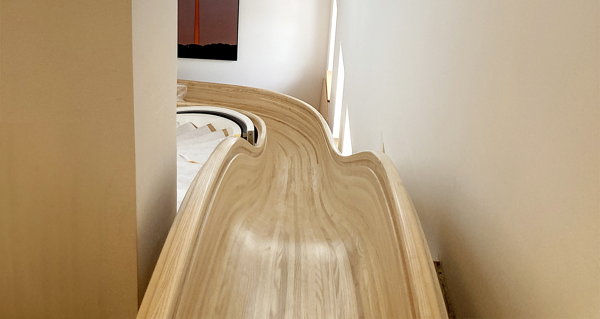 Zimmerei Fleck Rutsche und Treppe im Wohnhaus