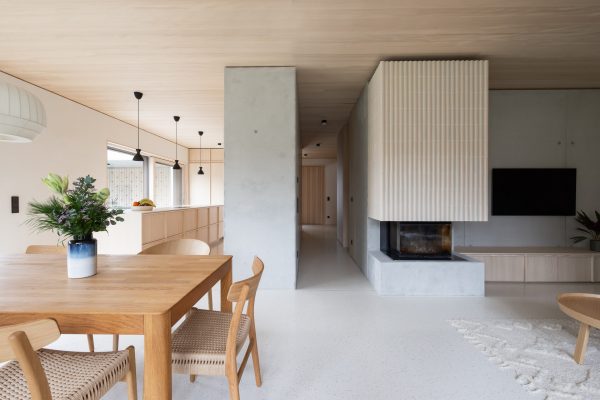 Holzhaus Lohrmannarchitekten Ansicht Küche/Wohnzimmer @Andreas Dalferth